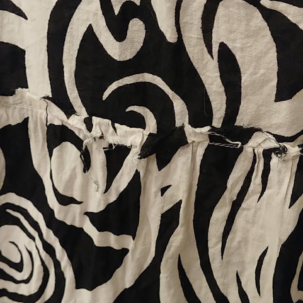 Derek Heart Boho Ivory & Black Cotton Maxi Dress - Picture 7 of 8